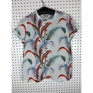 Maison Scotch Scotch & Soda Acapulco tropical jungle leaf floral print blouse si